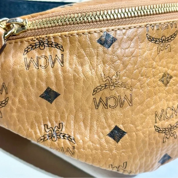 MCM Fursten Visetos Small Belt Bag In Cognac - Picture 5 of 10